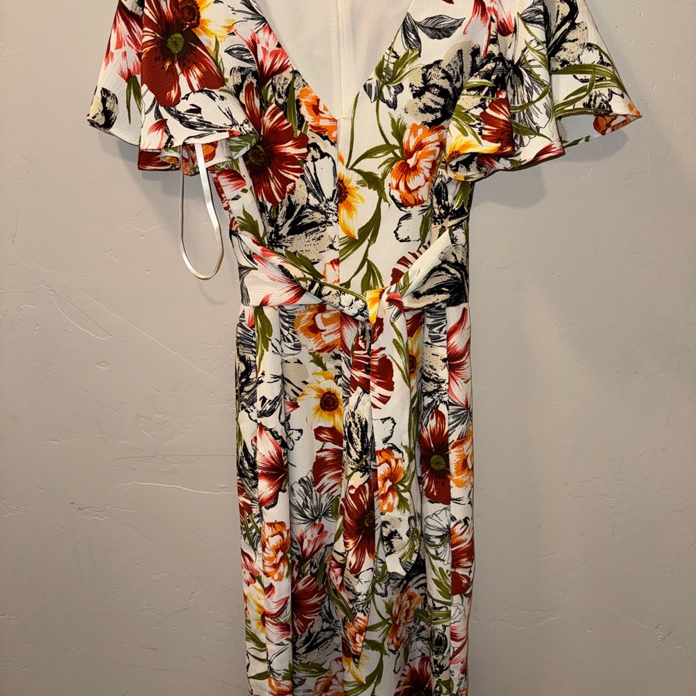 Jones Studio Floral Wide Leg Jumpsuit Size 2